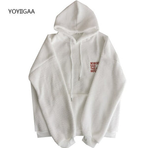 Women Fleece Hoodies Autumn Winter Warm Female Hoody Sweatshirts Letter Embroidery Ladies Girls Hoodie Hooded Casual Outerwear