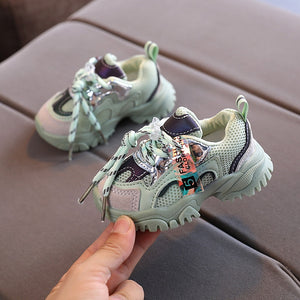 Disney Kids Leisure Sneakers Children&#39;s white shoes boys and girls hook loop sports shoes new mesh casual baby Toddler running s