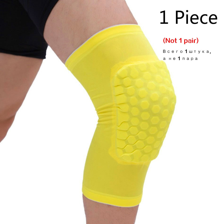 WorthWhile 1PC Basketball Knee Pads Protector Compression Sleeve Honeycomb Foam Brace Kneepad Fitness Gear Volleyball Support