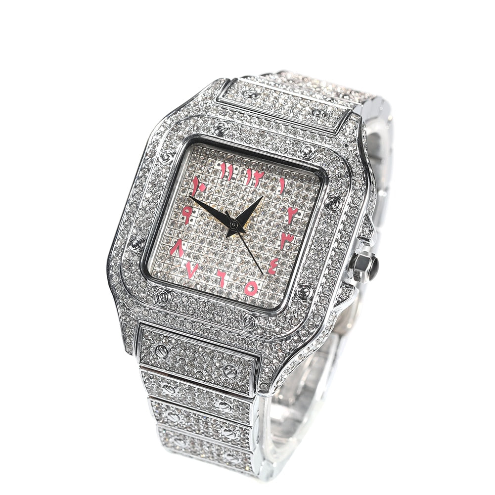 Men Square Watches Stainless Steel Fashion Luxury