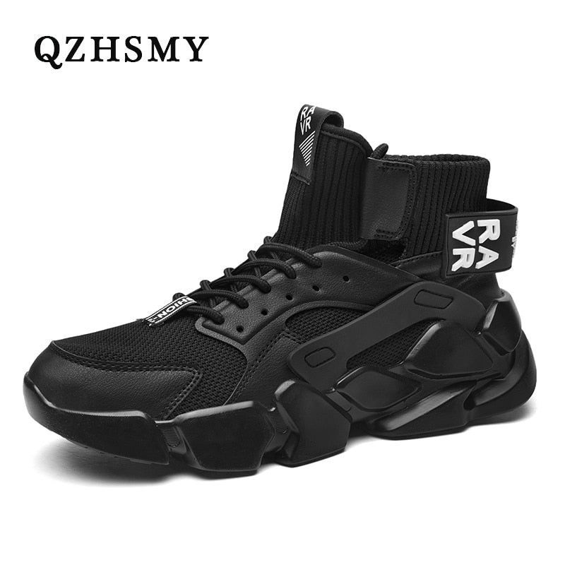 2022 Autumn New High-top Beige Men&#39;s Sneakers Chunky Men Shoes Heighten Fashion Casual Plus Size Zapatillas Damping Tennis Shoes