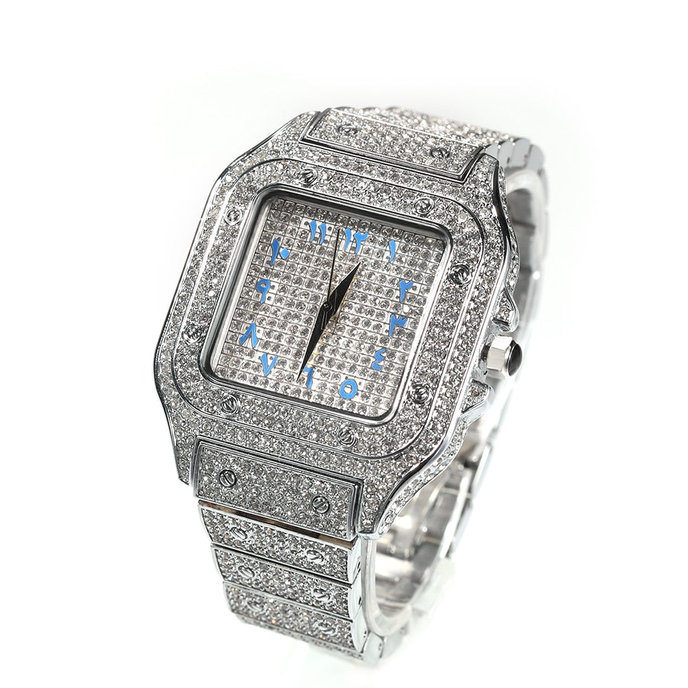 Men Square Watches Stainless Steel Fashion Luxury