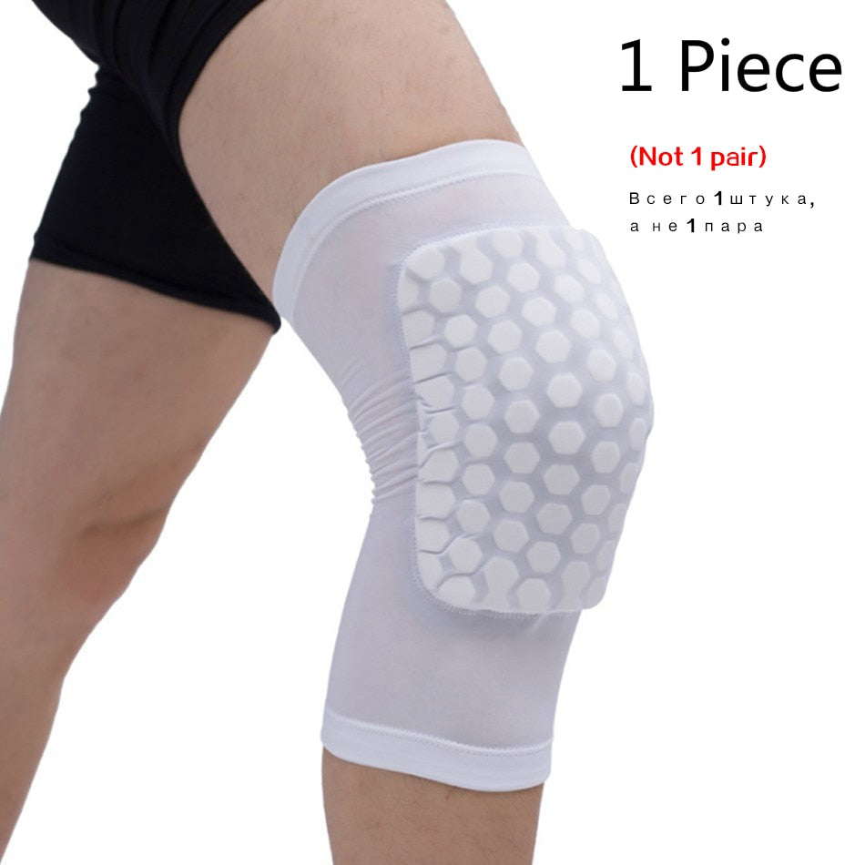 WorthWhile 1PC Basketball Knee Pads Protector Compression Sleeve Honeycomb Foam Brace Kneepad Fitness Gear Volleyball Support