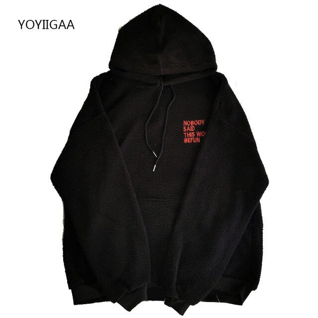 Women Fleece Hoodies Autumn Winter Warm Female Hoody Sweatshirts Letter Embroidery Ladies Girls Hoodie Hooded Casual Outerwear