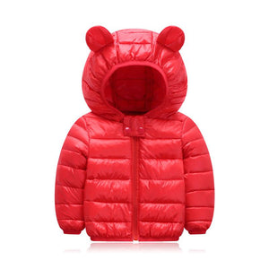 Cute Baby Girls Jacket Kids Boys Light Down Coats With Ear Hoodie Spring Girl Clothes Infant Children&#39;s Clothing For Boys Coat