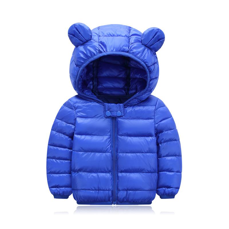 Cute Baby Girls Jacket Kids Boys Light Down Coats With Ear Hoodie Spring Girl Clothes Infant Children&#39;s Clothing For Boys Coat