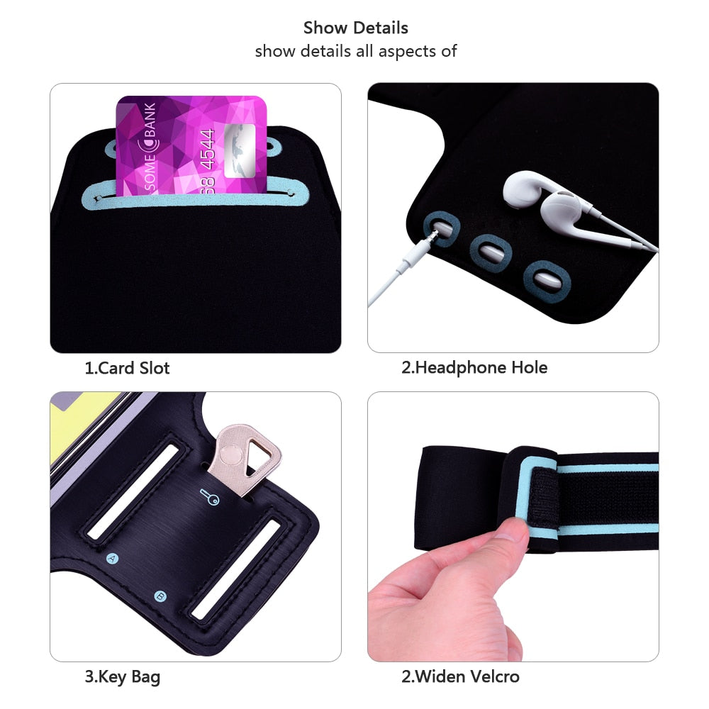 Waterproof Sport Running Gym Arm Band Case For iPhone 13 12 mini 11 Pro XS Max XR X 8 7 6 6S Plus SE 2020 2022 5 5S Cover Bag