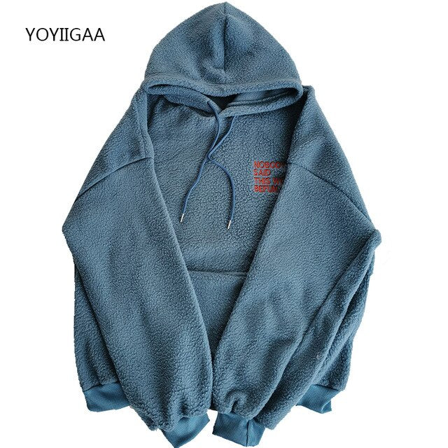 Women Fleece Hoodies Autumn Winter Warm Female Hoody Sweatshirts Letter Embroidery Ladies Girls Hoodie Hooded Casual Outerwear