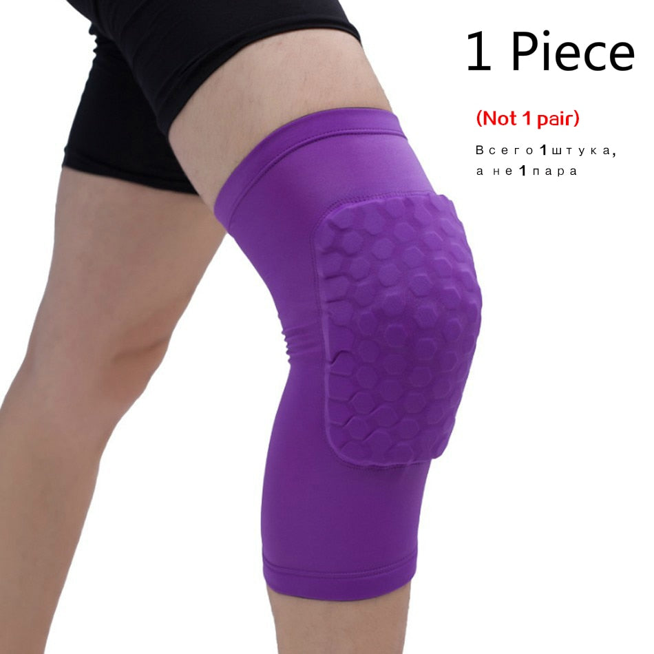 WorthWhile 1PC Basketball Knee Pads Protector Compression Sleeve Honeycomb Foam Brace Kneepad Fitness Gear Volleyball Support