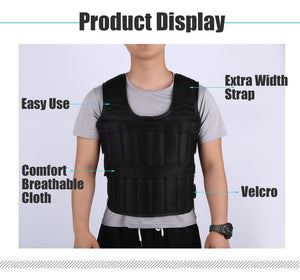 30KG Weight Vest For Boxing Weight Training Workout Fitness Gym Equipment Adjustable Waistcoat Jacket Sand Clothing