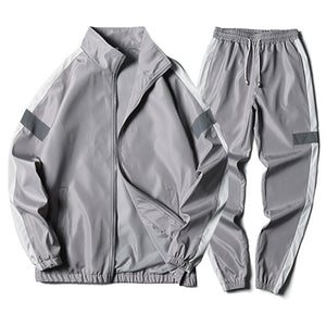 Spring Autumn Men Tracksuit Casual Set Male Joggers Hooded Sportswear Jackets+Pants 2 Piece Sets Hip Hop Running Sports Suit 5XL