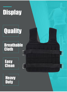 30KG Weight Vest For Boxing Weight Training Workout Fitness Gym Equipment Adjustable Waistcoat Jacket Sand Clothing