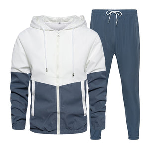 Spring Autumn Men Tracksuit Casual Set Male Joggers Hooded Sportswear Jackets+Pants 2 Piece Sets Hip Hop Running Sports Suit 5XL